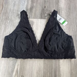 NWT Natori Bliss Perfection Black Lace Bra Bralette Large (MSRP $42)